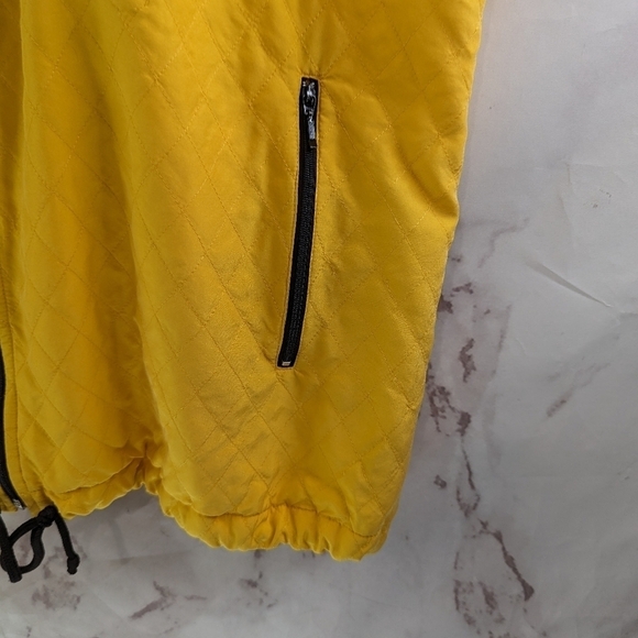 Chicos Jacket Women XL 3 Yellow Vest Black Silk Quilted Lightweight Vintage - Picture 4 of 12